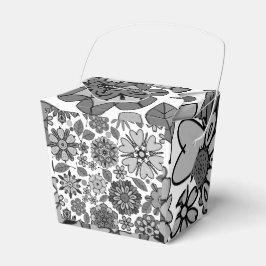 Black Gray White Retro Floral Art Seamless Pattern Bedankdoosjes