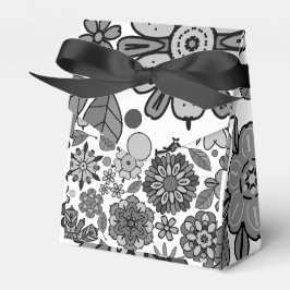 Black Gray White Retro Floral Art Seamless Pattern Bedankdoosjes