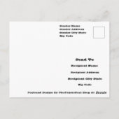 Black Gray White Retro Floral Art Seamless Pattern Briefkaart (Achterkant)