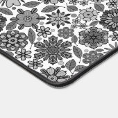 Black Gray White Retro Floral Art Seamless Pattern Bureaumat (Hoek)