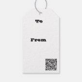 Black Gray White Retro Floral Art Seamless Pattern Cadeaulabel (Achterkant)