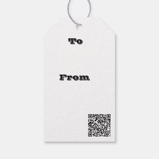 Black Gray White Retro Floral Art Seamless Pattern Cadeaulabel (Achterkant)