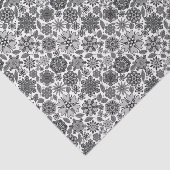 Black Gray White Retro Floral Art Seamless Pattern Tissuepapier (Detail)