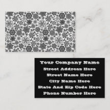 Black Gray White Retro Floral Art Seamless Pattern