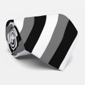 Black Gray White Striped Stropdas (Opgerold)
