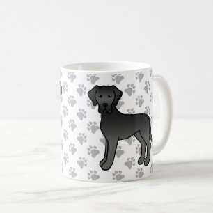 Black Great Dane Cute Cartoon Dog Koffiemok