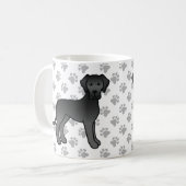 Black Great Dane Cute Cartoon Dog Koffiemok (Voorkant links)
