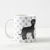 Black Great Dane Cute Cartoon Dog Koffiemok (Links)