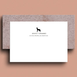 Black Great Dane Dog Walker Elegant Monogram Notitiekaartje