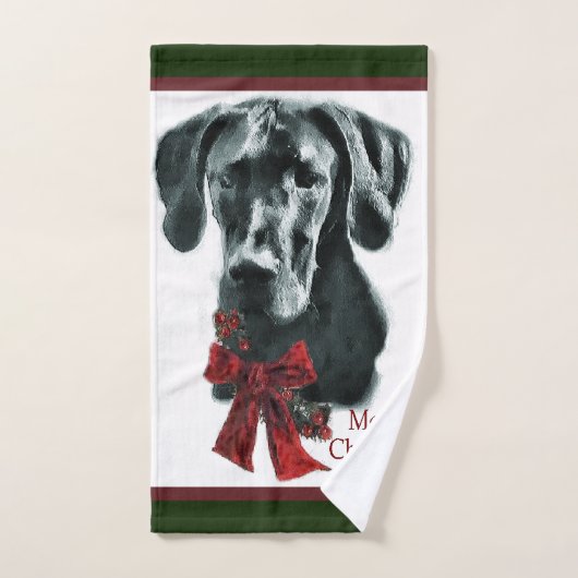 Black Great Dane Kerstmis Bad Handdoek (Handdoek)