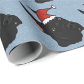 Black Great Dane Kerstmis Cadeaupapier (Rol Hoek)