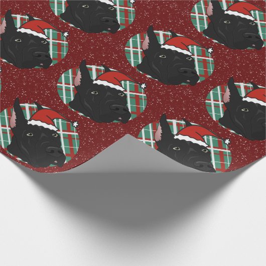 Black Great Dane Kerstmis Cadeaupapier (Hoek)