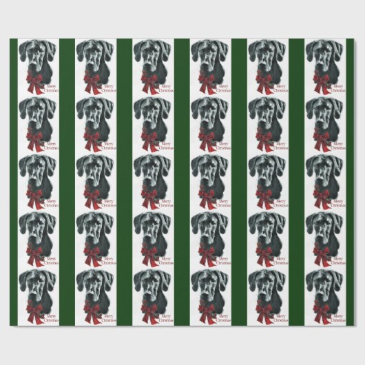 Black Great Dane Kerstmis Cadeaupapier (Vlak)