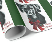 Black Great Dane Kerstmis Cadeaupapier (Rol Hoek)