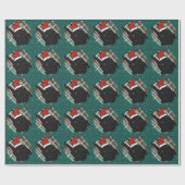 Black Great Dane Kerstmis Cadeaupapier (Vlak)