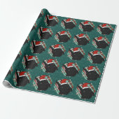 Black Great Dane Kerstmis Cadeaupapier (Uitgerold)