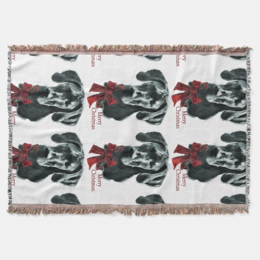 Black Great Dane Kerstmis Deken (Voorkant)