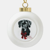 Black Great Dane Kerstmis Keramische Bal Ornament (Voorkant)