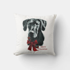 Black Great Dane Kerstmis Kussen