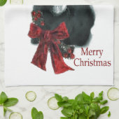 Black Great Dane Kerstmis Theedoek (Gevouwen)