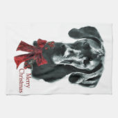 Black Great Dane Kerstmis Theedoek (Horizontaal)