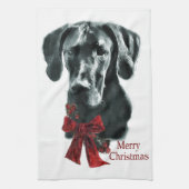 Black Great Dane Kerstmis Theedoek (Verticaal)
