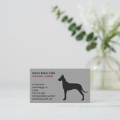 Black Great Dane Silhouette Visitekaartje (Staand voorkant)