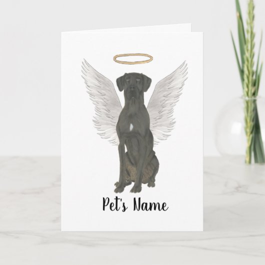 Black Great Dane Sympathy Memorial Kaart (Voorkant)