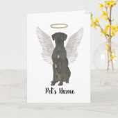 Black Great Dane Sympathy Memorial Kaart (Gele Bloem)