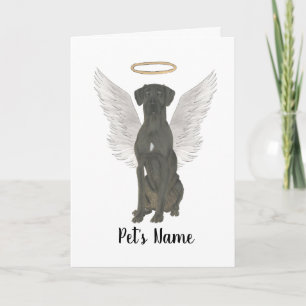 Black Great Dane Sympathy Memorial Kaart