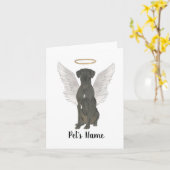 Black Great Dane Sympathy Memorial Kaart (Gele Bloem)