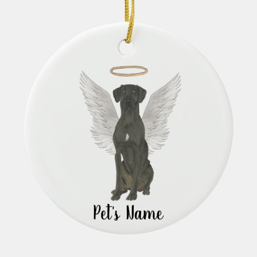 Black Great Dane Sympathy Memorial Keramisch Ornament (Voorkant)