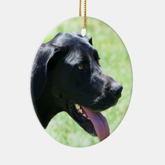 Black Great Dane-versiering Keramisch Ornament (Rechts)