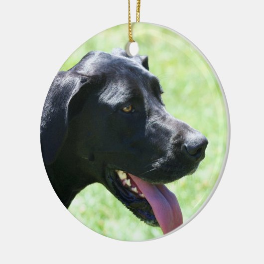 Black Great Dane-versiering Keramisch Ornament (Links)