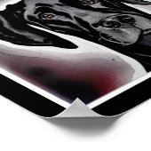 Black Great Dane Waterverf Abstracte art Poster (Hoek)