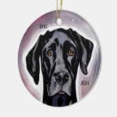Black Great Dane Waterverf Art Keramisch Ornament (Links)