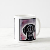 Black Great Dane Waterverf Art Koffiemok (Voorkant rechts)