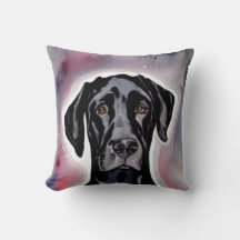 Black Great Dane Waterverf Art