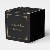 Black Great Gatsby Art Deco Wedding Favor Boxes Bedankdoosjes (Voorkant Zijde)