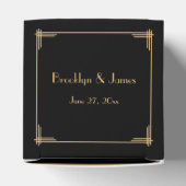 Black Great Gatsby Art Deco Wedding Favor Boxes Bedankdoosjes (Bovenkant)