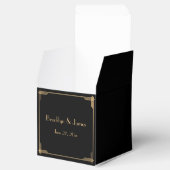 Black Great Gatsby Art Deco Wedding Favor Boxes Bedankdoosjes (Geopend)