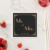 Black Great Gatsby Art Deco Wedding Napkins Servetten (Insitu)