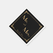 Black Great Gatsby Art Deco Wedding Napkins Servetten (Hoek)