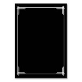 Black Great Gatsby Art Deco Wedding Place Cards Kaart (Achterkant)