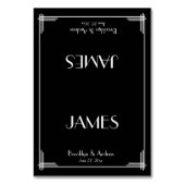 Black Great Gatsby Art Deco Wedding Place Cards Kaart (Voorkant)
