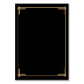 Black Great Gatsby Art Deco Wedding Place Cards Kaart (Achterkant)