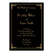 Black Great Gatsby Art Deco Wedding Programma's (Voorkant)