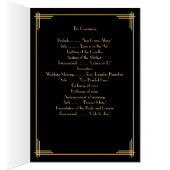 Black Great Gatsby Art Deco Wedding Programma's (Binnen (Rechts))