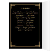 Black Great Gatsby Art Deco Wedding Programma's (Binnen (Links))