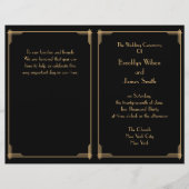 Black Great Gatsby Art Deco Wedding Programme (Voorkant)